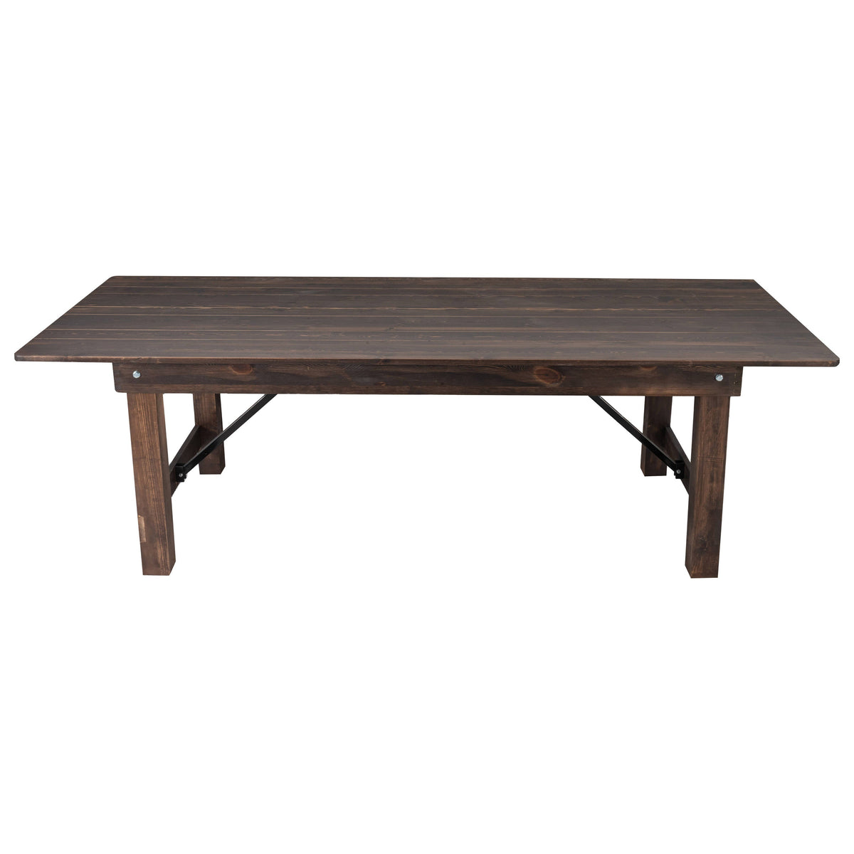 Flash Furniture XA-F-96X40-MG-GG 8' x 40" Rectangular Antique Rustic Mahogany Solid Pine Folding Farm Table - View 6