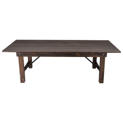 Flash Furniture XA-F-96X40-MG-GG 8' x 40" Rectangular Antique Rustic Mahogany Solid Pine Folding Farm Table - View 6