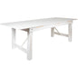 Flash Furniture XA-F-96X40-WH-GG 8' x 40" Rectangular Antique Rustic White Solid Pine Folding Farm Table - Main view