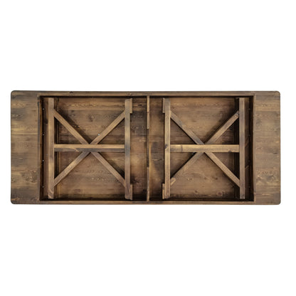Flash Furniture XA-F-96X40-XLEGS-GG Solid Pine Farm Dining Table with X-Style Legs in Antique Rustic - 8' x 40" - View 4