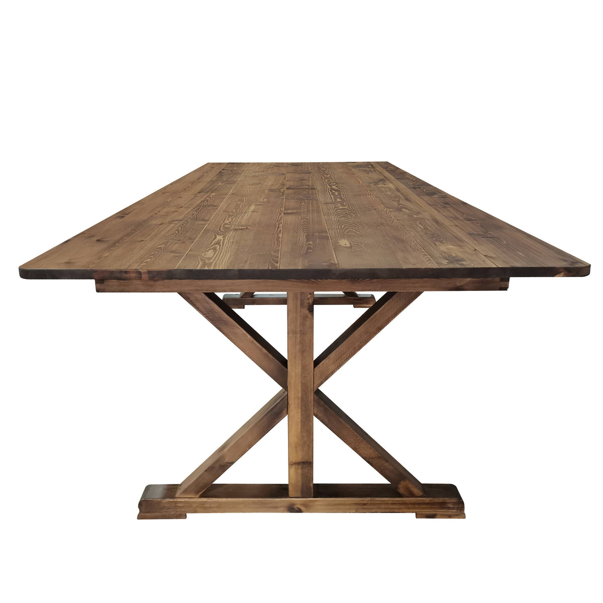 Flash Furniture XA-F-96X40-XLEGS-GG Solid Pine Farm Dining Table with X-Style Legs in Antique Rustic - 8' x 40" - View 5