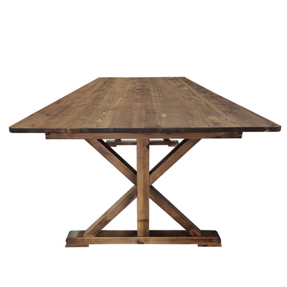Flash Furniture XA-F-96X40-XLEGS-GG Solid Pine Farm Dining Table with X-Style Legs in Antique Rustic - 8' x 40" - View 5