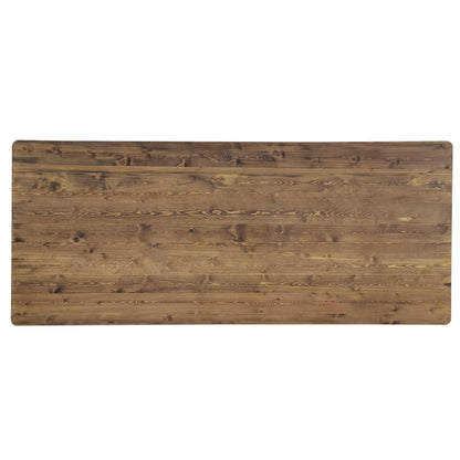 Flash Furniture XA-F-96X40-XLEGS-GG Solid Pine Farm Dining Table with X-Style Legs in Antique Rustic - 8' x 40" - View 7
