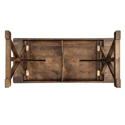 Flash Furniture XA-F-96X40-XLEGS-GG Solid Pine Farm Dining Table with X-Style Legs in Antique Rustic - 8' x 40" - View 8