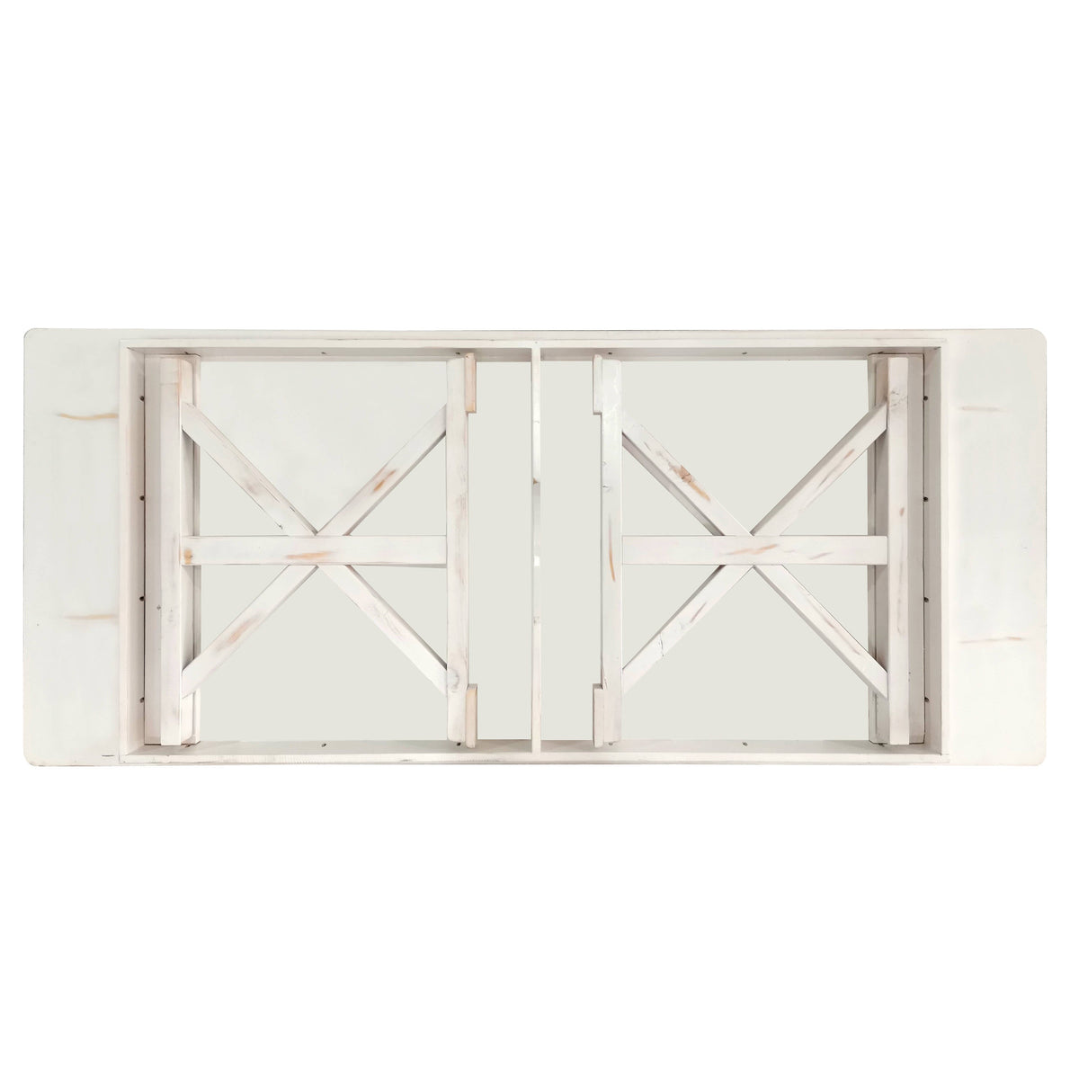 Flash Furniture XA-F-96X40-XLEGS-WH-GG Solid Pine Farm Dining Table with X-Style Legs in Antique Rustic White-8' x 40" - View 4