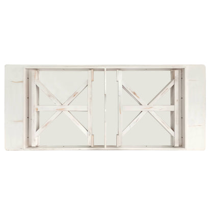 Flash Furniture XA-F-96X40-XLEGS-WH-GG Solid Pine Farm Dining Table with X-Style Legs in Antique Rustic White-8' x 40" - View 4