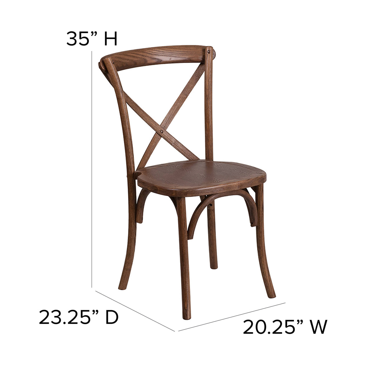 Flash Furniture XA-FARM-10-GG 7' x 40" Rustic Folding Farm Table Set with 8 Cross Back Chairs and Cushions - View 6