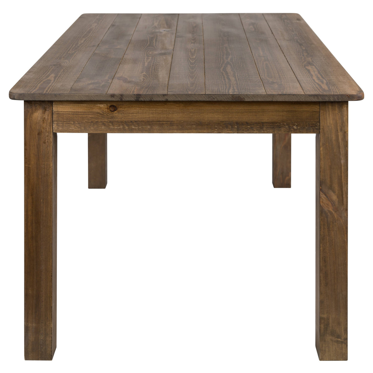 Flash Furniture XA-FARM-19-GG 60" x 38" Antique Rustic Farm Table Set with 6 Cross Back Chairs and Cushions - View 8