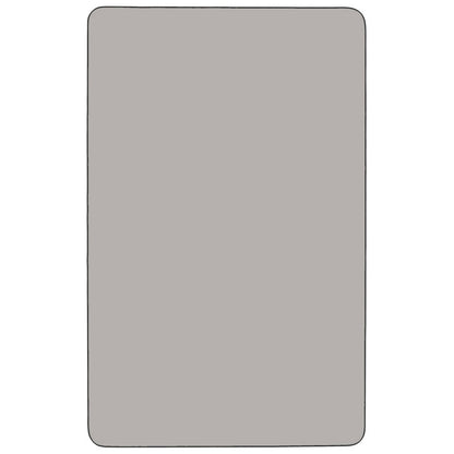 Flash Furniture XU-A2448-REC-GY-H-A-GG 24"W x 48"L Grey HP Laminate Activity Table with Height Adjustable Legs (Gray Top/Black Frame) - View 2