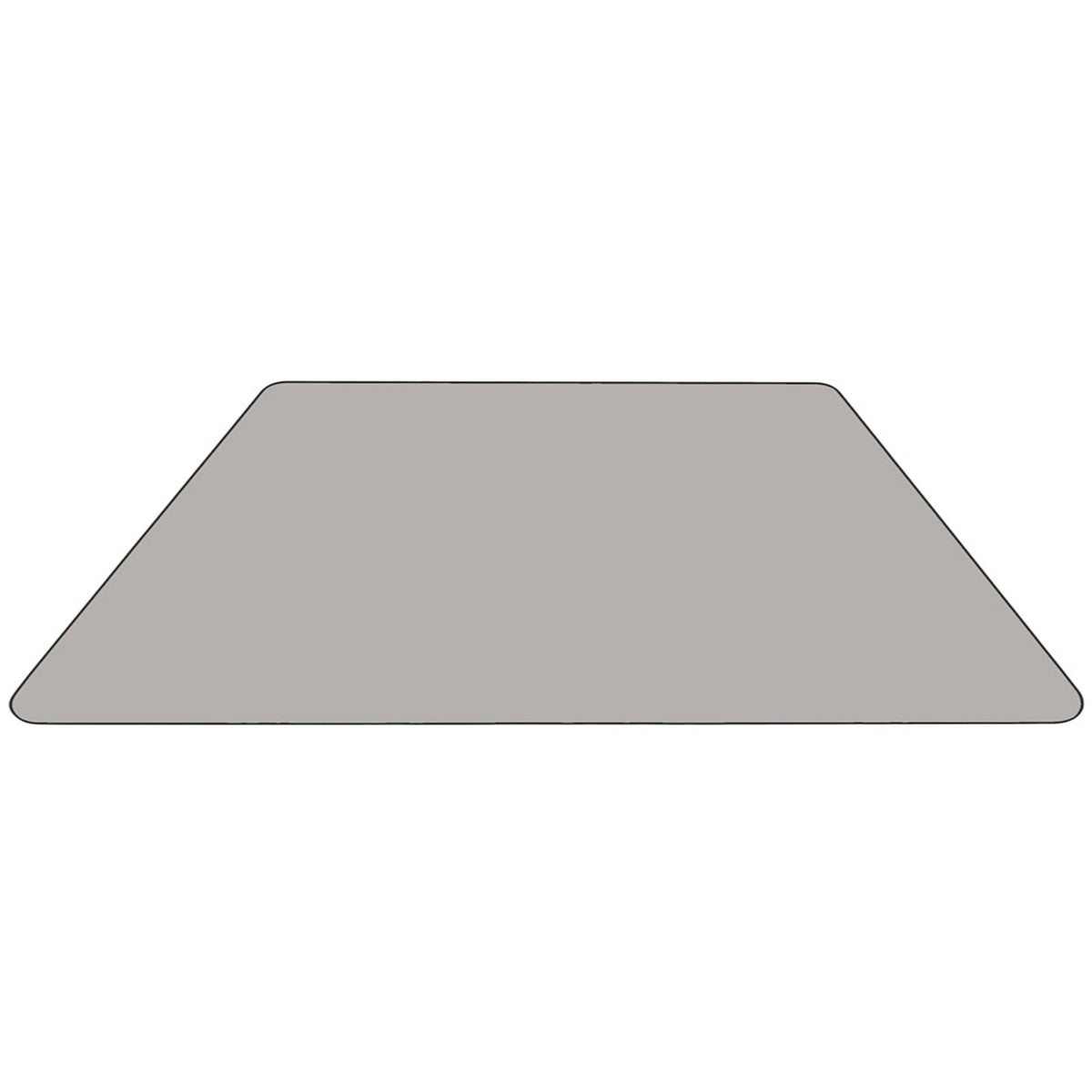 Flash Furniture XU-A2448-TRAP-GY-H-A-CAS-GG Mobile 22.5"W x 45"L Trapezoid Grey HP Laminate Adjustable Leg Activity Table (Gray Top/Black Frame) - View 3