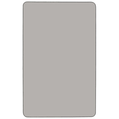 Flash Furniture XU-A2460-REC-GY-H-A-CAS-GG Mobile 24"W x 60"L Rectangular Grey HP Laminate Adjustable Leg Activity Table (Gray Top/Black Frame) - View 2