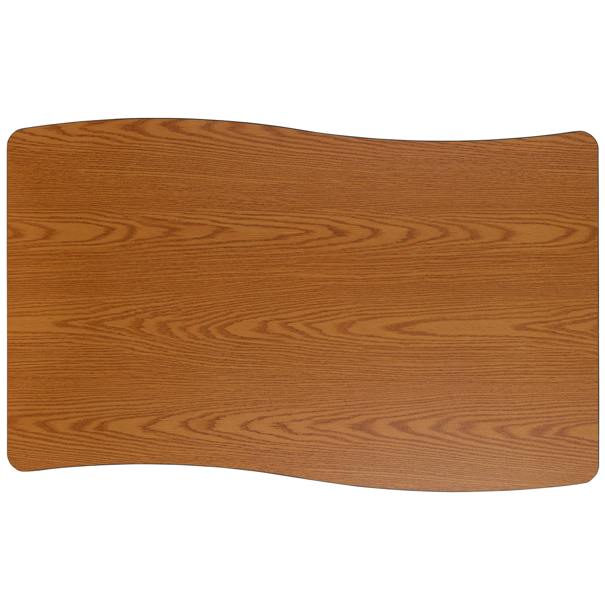 Flash Furniture XU-A3048-CON-OAK-T-A-GG 28"W x 47.5"L Rectangle Wave Collaborative Oak Adjustable Height Activity Table (Oak Top/Black Frame) - View 7