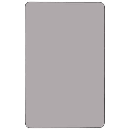 Flash Furniture XU-A3048-REC-GY-T-A-GG 30"W x 48"L Rectangular Grey Thermal Laminate Adjustable Activity Table (Gray Top/Black Frame) - View 6