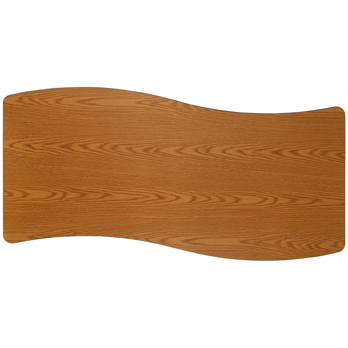 Flash Furniture XU-A3060-CON-OAK-T-A-CAS-GG Mobile 26"W x 60"L Rectangular Wave Collaborative Oak Adjustable Activity Table (Oak Top/Black Frame) - View 7