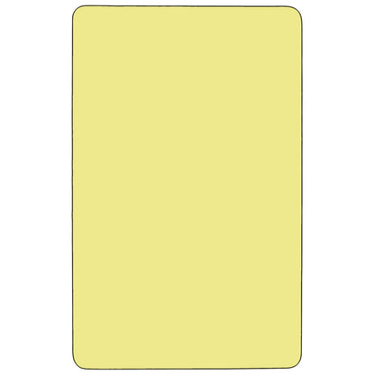 Flash Furniture XU-A3060-REC-YEL-T-A-CAS-GG Mobile 30"W x 60"L Rectangular Yellow Thermal Laminate Adjustable Activity Table (Yellow Top/Black Frame) - View 2