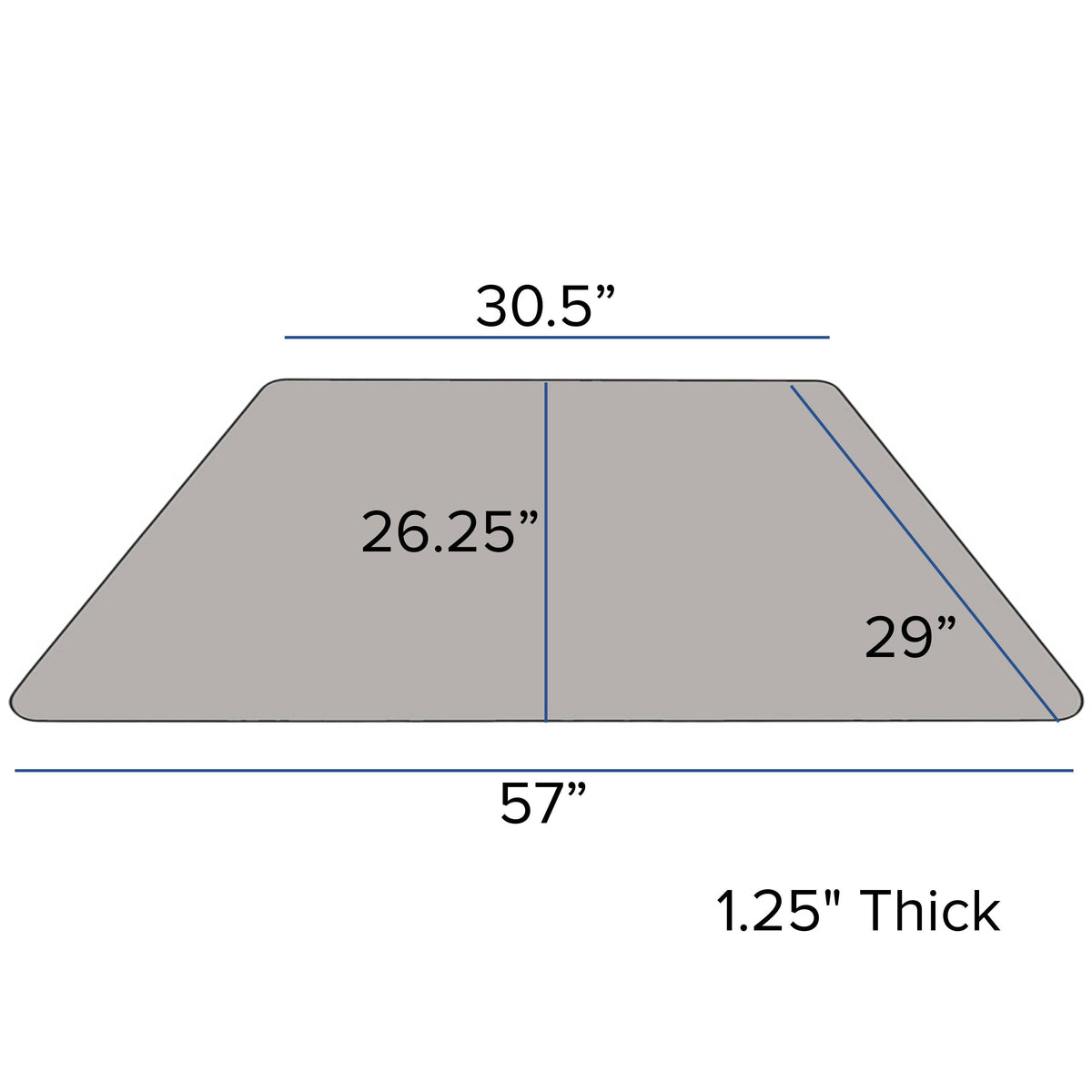 Flash Furniture XU-A3060-TRAP-GY-T-A-CAS-GG Mobile 29"W x 57"L Trapezoid Grey Laminate Adjustable Activity Table (Gray Top/Black Frame) - View 2