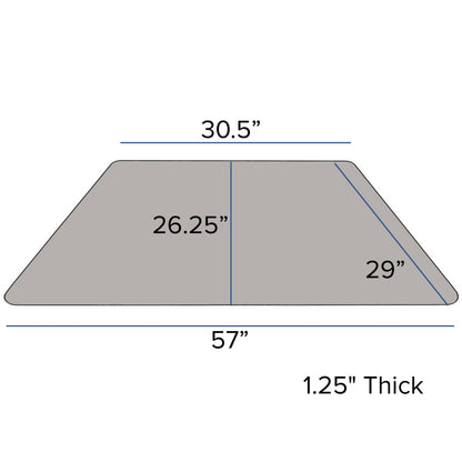 Flash Furniture XU-A3060-TRAP-GY-T-A-CAS-GG Mobile 29"W x 57"L Trapezoid Grey Laminate Adjustable Activity Table (Gray Top/Black Frame) - View 2