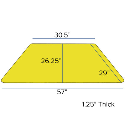 Flash Furniture XU-A3060-TRAP-YEL-T-A-CAS-GG Mobile 29"W x 57"L Trapezoid Yellow Laminate Adjustable Activity Table (Yellow Top/Black Frame) - View 2