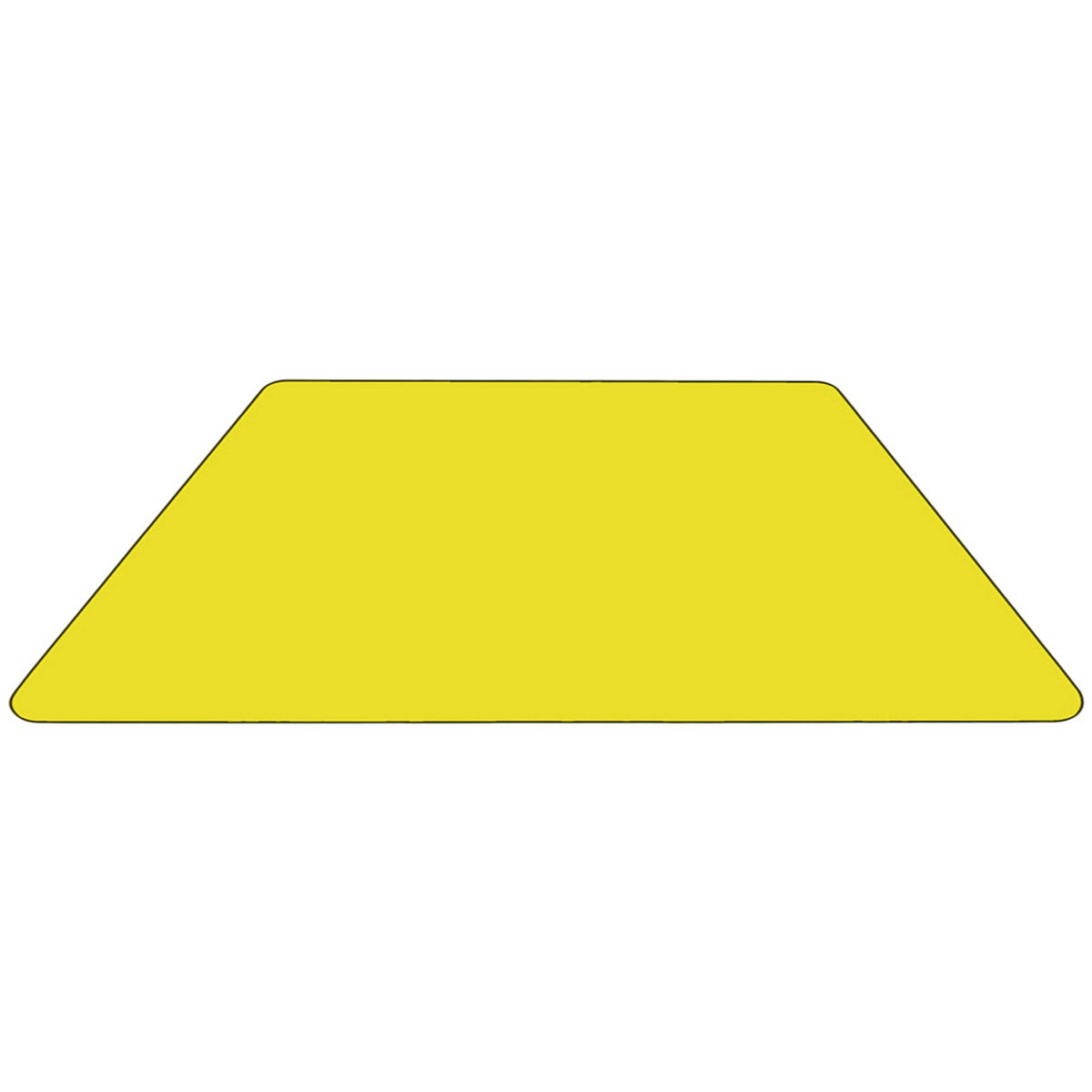 Flash Furniture XU-A3060-TRAP-YEL-T-A-GG 29"W x 57"L Trapezoid Yellow Thermal Laminate Adjustable Activity Table (Yellow Top/Black Frame) - View 3