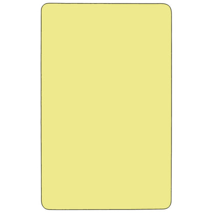 Flash Furniture XU-A3072-REC-YEL-T-A-CAS-GG Mobile 30"W x 72"L Rectangular Yellow Thermal Laminate Adjustable Activity Table (Yellow Top/Black Frame) - View 2