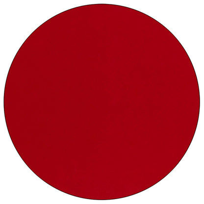 Flash Furniture XU-A42-RND-RED-T-A-CAS-GG Mobile 42" Round Red Thermal Laminate Activity Table - Height Adjustable Legs (Red Top/Black Frame) - View 2