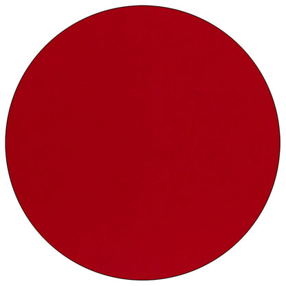 Flash Furniture XU-A48-RND-RED-T-A-GG 48" Round Red Thermal Laminate Activity Table - Standard Height Adjustable Legs (Red Top/Black Frame) - View 2