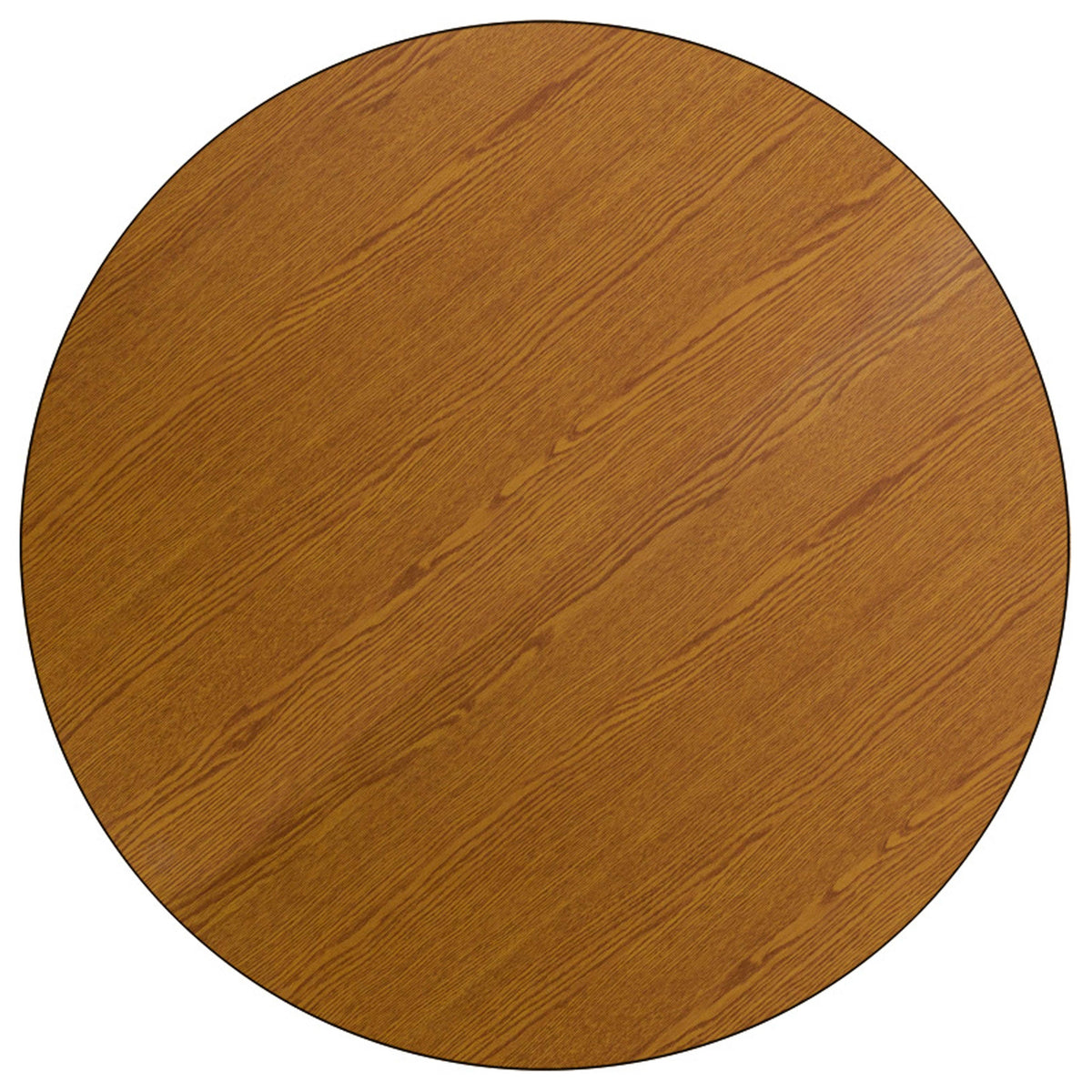 Flash Furniture XU-A60-RND-OAK-T-A-GG 60" Round Oak Thermal Laminate Activity Table - Standard Height Adjustable Legs (Oak Top/Black Frame) - View 2