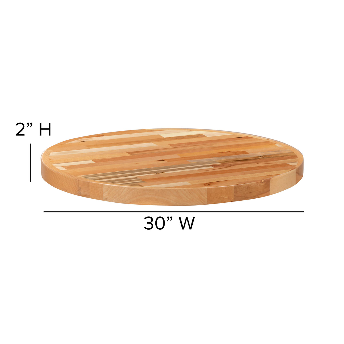 Flash Furniture XU-BB30RD-GG 30" Round Butcher Block Style Table Top - Restaurant Table Top - View 4