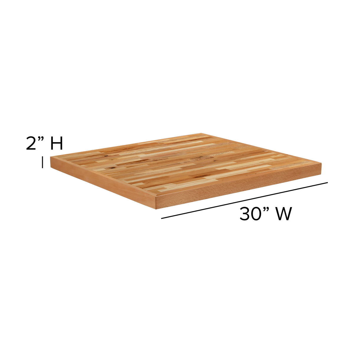 Flash Furniture XU-BB30SQ-GG 30" Square Butcher Block Style Table Top - Restaurant Table Top - View 4