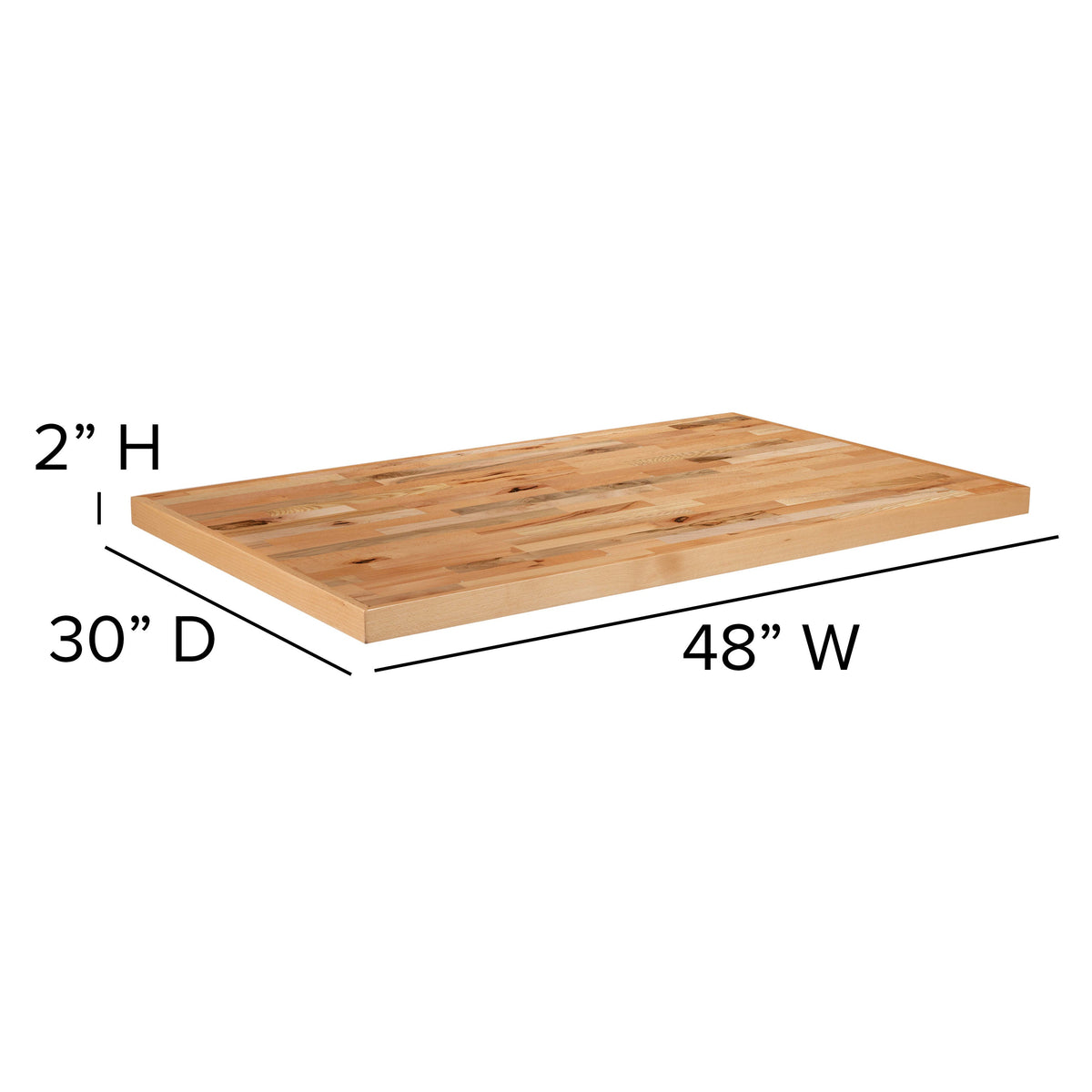 Flash Furniture XU-BB30X48RCT-GG 30" x 48" Rectangle Butcher Block Style Table Top - Restaurant Table Top - View 4