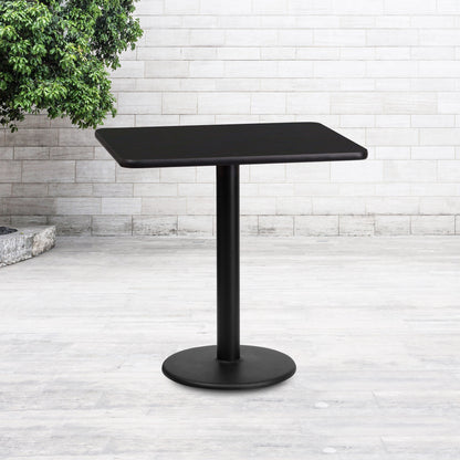 Flash Furniture XU-BLKTB-2430-TR18-GG 24" x 30" Rectangular Black Laminate Table Top with 18" Round Table Height Base - View 2