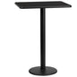 Flash Furniture XU-BLKTB-2430-TR18B-GG 24" x 30" Rectangular Black Laminate Table Top & 18" RD Bar Height Table Base - Main view