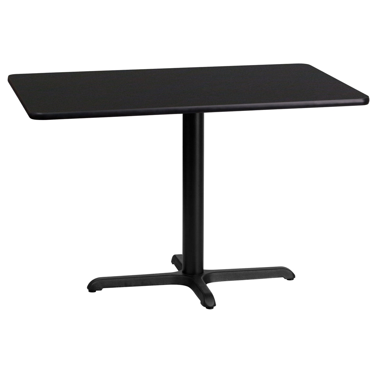 Flash Furniture XU-BLKTB-2442-T2230-GG 24" x 42" Rectangular Laminate Table Top with 23.5" x 29.5" Table Height Base (Black) - Main view