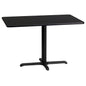 Flash Furniture XU-BLKTB-2442-T2230-GG 24" x 42" Rectangular Laminate Table Top with 23.5" x 29.5" Table Height Base (Black) - Main view