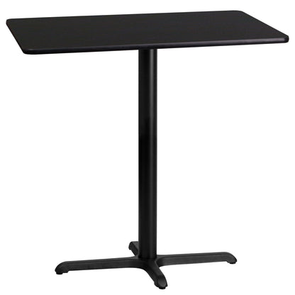 Flash Furniture XU-BLKTB-2442-T2230B-GG 24" x 42" Rectangular Laminate Table Top & 23.5"x 29.5" Bar Height Table Base (Black) - Main view