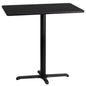 Flash Furniture XU-BLKTB-2442-T2230B-GG 24" x 42" Rectangular Laminate Table Top & 23.5"x 29.5" Bar Height Table Base (Black) - Main view