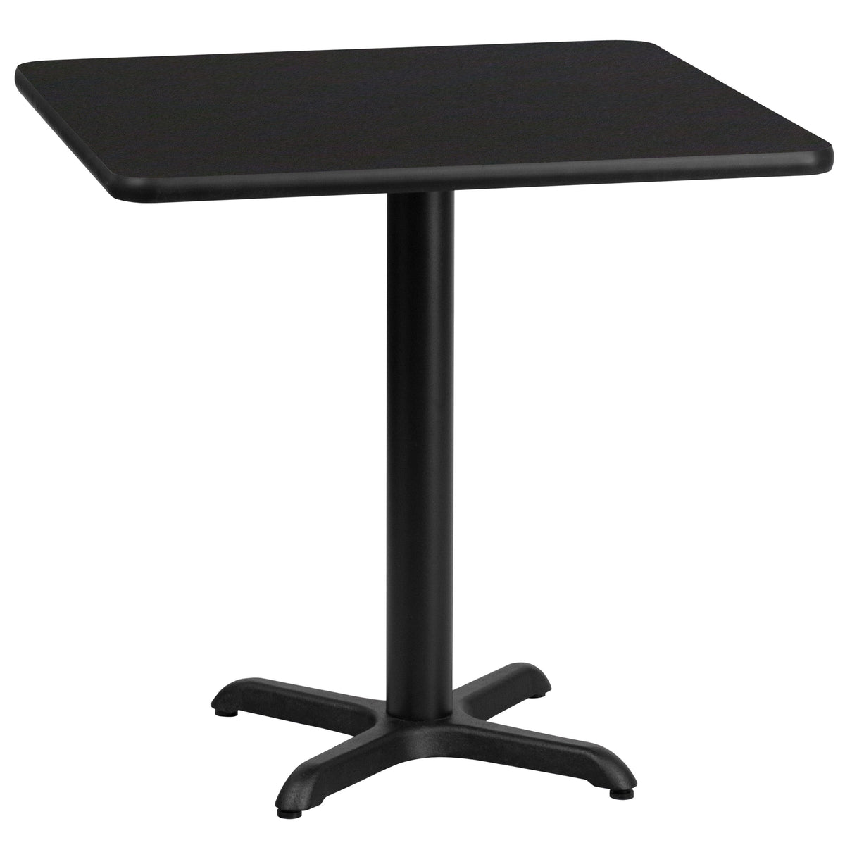 Flash Furniture XU-BLKTB-3030-T2222-GG 30" Square Black Laminate Table Top with 22" x 22" Table Height Base - Main view