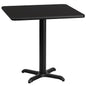 Flash Furniture XU-BLKTB-3030-T2222-GG 30" Square Black Laminate Table Top with 22" x 22" Table Height Base - Main view