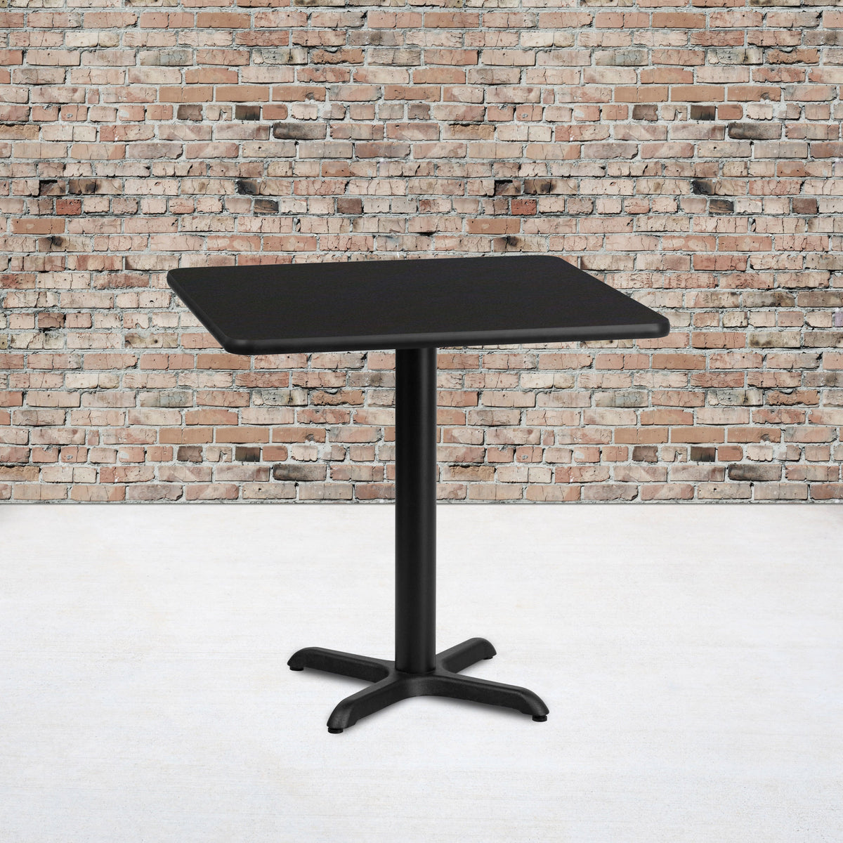 Flash Furniture XU-BLKTB-3030-T2222-GG 30" Square Black Laminate Table Top with 22" x 22" Table Height Base - View 2