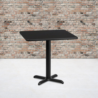 Flash Furniture XU-BLKTB-3030-T2222-GG 30" Square Black Laminate Table Top with 22" x 22" Table Height Base - View 2