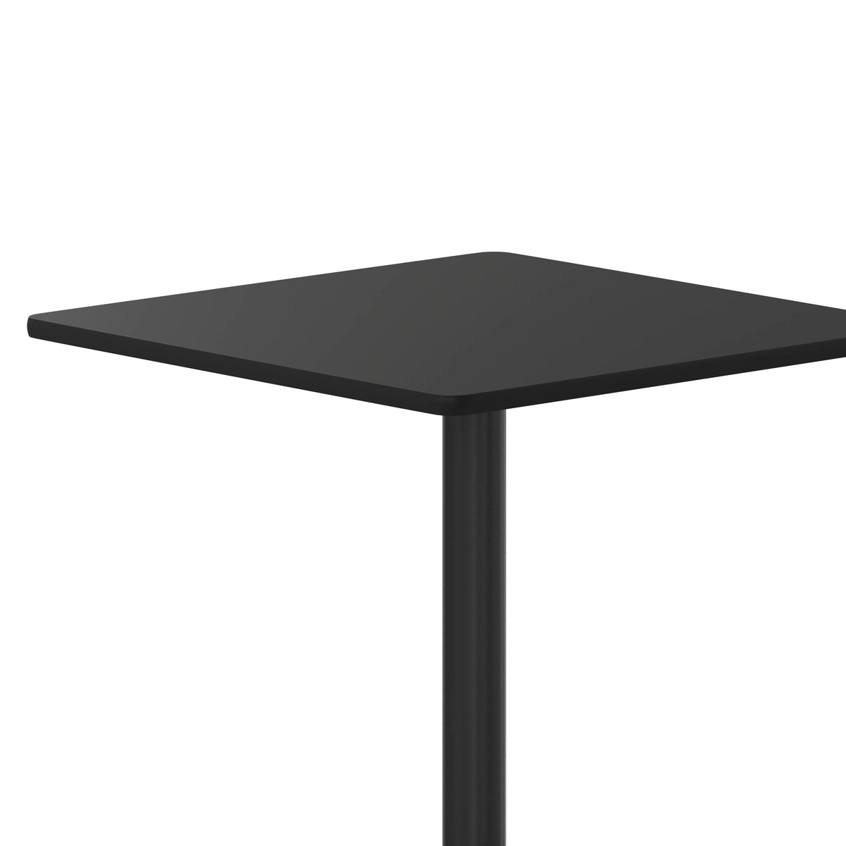 Flash Furniture XU-BLKTB-3030-TR18-GG 30" Square Black Laminate Table Top with 18" Round Table Height Base - View 5