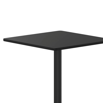 Flash Furniture XU-BLKTB-3030-TR18-GG 30" Square Black Laminate Table Top with 18" Round Table Height Base - View 5