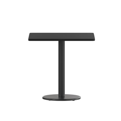 Flash Furniture XU-BLKTB-3030-TR18-GG 30" Square Black Laminate Table Top with 18" Round Table Height Base - View 7