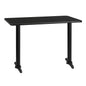 Flash Furniture XU-BLKTB-3042-T0522-GG 30" x 42" Rectangular Black Laminate Table Top with 5" x 22 Table Height Bases - Main view