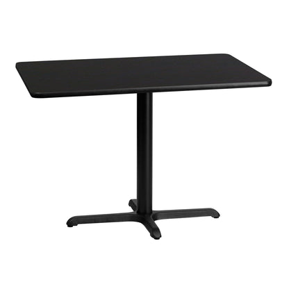 Flash Furniture XU-BLKTB-3042-T2230-GG 30" x 42" Rectangular Laminate Table Top with 23.5" x 29.5" Table Height Base (Black) - Main view