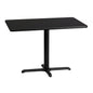 Flash Furniture XU-BLKTB-3042-T2230-GG 30" x 42" Rectangular Laminate Table Top with 23.5" x 29.5" Table Height Base (Black) - Main view