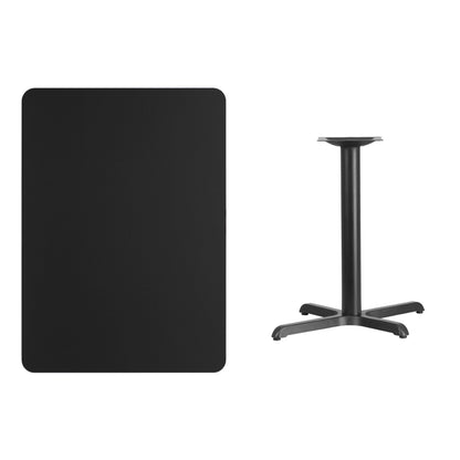 Flash Furniture XU-BLKTB-3042-T2230-GG 30" x 42" Rectangular Laminate Table Top with 23.5" x 29.5" Table Height Base (Black) - View 2