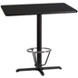 Flash Furniture XU-BLKTB-3042-T2230B-3CFR-GG 30" x 42" Rectangular Laminate Table Top & 23.5" x 29.5" Bar Height Table Base (Black) - Main view
