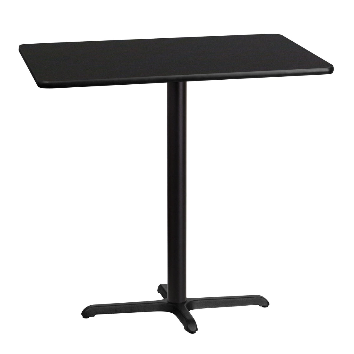 Flash Furniture XU-BLKTB-3042-T2230B-GG 30" x 42" Rectangular Laminate Table Top & 23.5" x 29.5" Bar Height Table Base (Black) - Main view