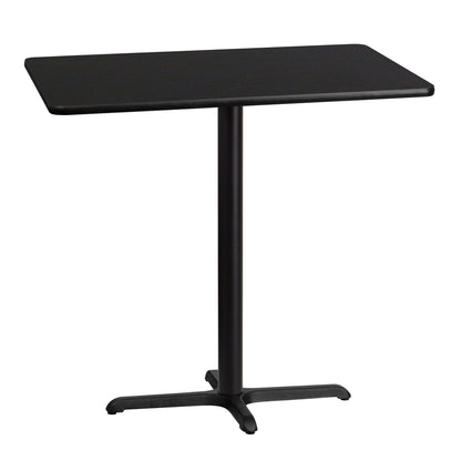 Flash Furniture XU-BLKTB-3042-T2230B-GG 30" x 42" Rectangular Laminate Table Top & 23.5" x 29.5" Bar Height Table Base (Black) - Main view